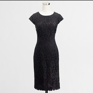 J Crew Factory Black Lace Sheath Dress